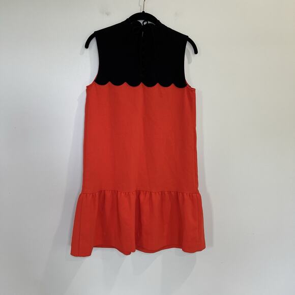 Victoria Beckham For Target Orange Drop Waist Scallop Trim Dress Size Small - Picture 2 of 6